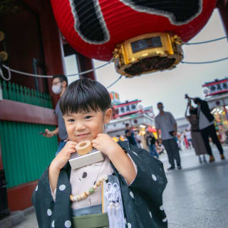 七五三　男の子　可愛い　カラフル　キッズフォトスタジオ　ハピスタ