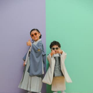 七五三前撮り　兄弟　世田谷区　キッズヘアメイク ３歳男の子　5歳男の子