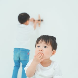家族写真　4歳　1歳　お誕生日　男の子