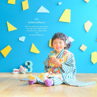 七五三　記念写真　女の子　カラフル　キッズフォトハウス　HAPISTA