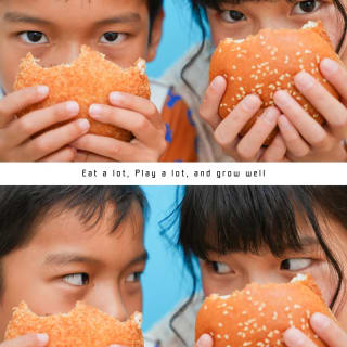 きょうだい撮影　写真　カラフル　ハンバーガー　フォトスタジオ　ハピスタ