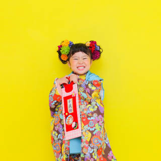 七五三撮影　七五三前撮り　３歳女の子　３歳七五三　オリジナル着物