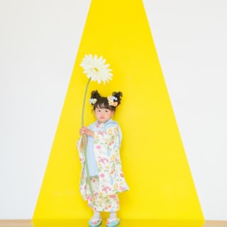 七五三　記念写真　女の子　お花　キッズフォトハウス　HAPISTA