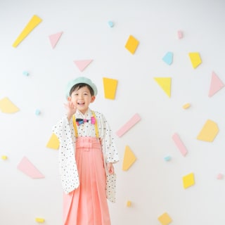 七五三　記念写真　男の子　カラフル　キッズフォトハウス　HAPISTA