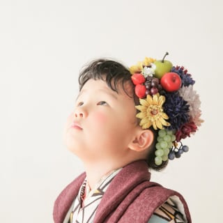 七五三　3歳女の子　可愛い　カラフル　キッズフォトスタジオ　ハピスタ