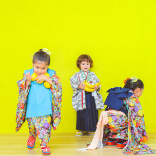 七五三前撮り　３兄弟　世田谷区　オリジナル着物　キッズヘアメイク