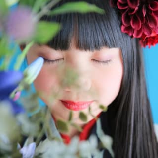 七五三　記念写真　女の子　お花　キッズフォトハウス　HAPISTA