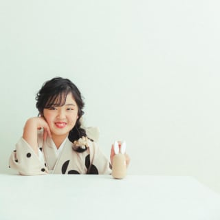 七五三　７歳女の子　可愛い　カラフル　キッズフォトスタジオ　ハピスタ