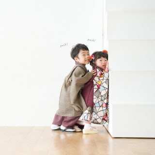 七五三　記念写真　兄妹フォト　キッズフォトハウス　HAPISTA