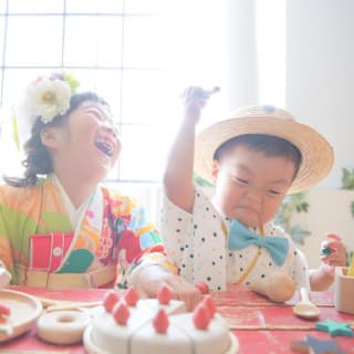 七五三　記念写真　男の子　女の子　キッズフォトハウス　HAPISTA