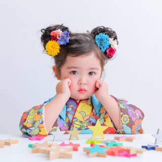 七五三　記念写真　女の子　星　キッズフォトハウス　HAPISTA