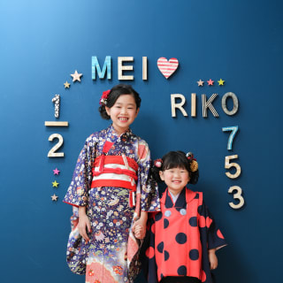 七五三　ハーフバースデイ　可愛い　カラフル　キッズフォトスタジオ　ハピスタ