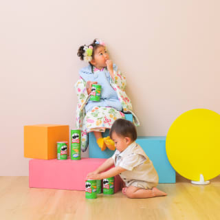七五三　記念写真　姉弟フォト　お菓子　カラフル　キッズフォトハウス　HAPISTA