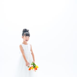 七五三　7歳　女の子　ドレス　私服撮影