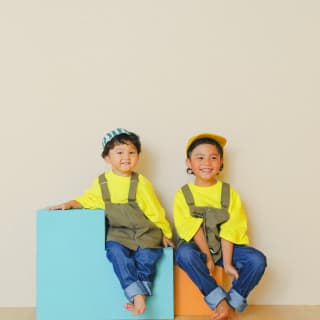 七五三前撮り　兄弟　世田谷区　キッズヘアメイク ３歳男の子　5歳男の子