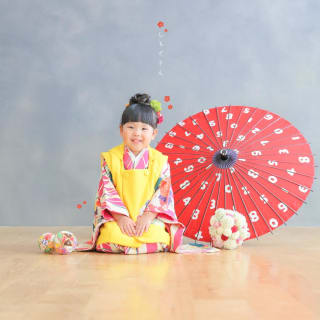 七五三　記念写真　女の子　カラフル　キッズフォトハウス　HAPISTA