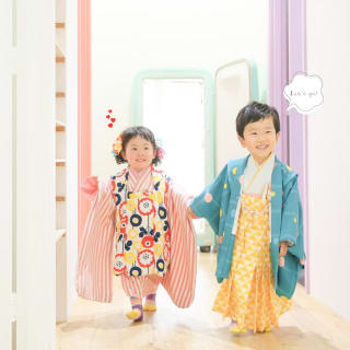 七五三　記念写真　兄妹フォト　キッズフォトハウス　HAPISTA
