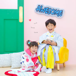 七五三　兄弟写真　おそろい　着物