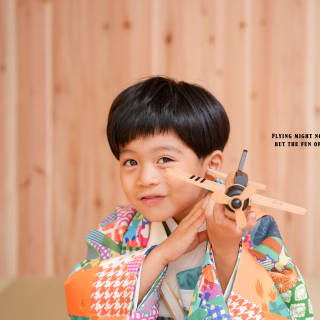 5歳　男の子　753 七五三　飛行機　なかもず　なかもずフォトスタジオ　畳　堺フォトスタジオ