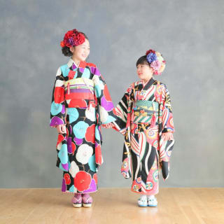 七五三　記念写真　女の子　お花　キッズフォトハウス　HAPISTA