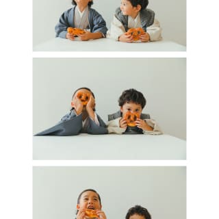 七五三前撮り　兄弟　世田谷区　キッズヘアメイク ３歳男の子　5歳男の子