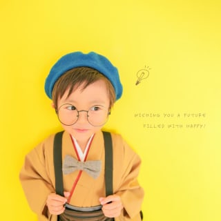 七五三　記念写真　男の子　メガネ　キッズフォトハウス　HAPISTA