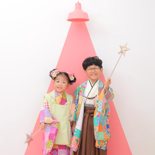 3歳女の子　5歳男の子　兄弟　753 七五三　兄弟写真