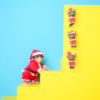 クリスマス　1歳バースデー　サンタさん
