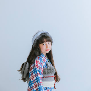 七五三　７歳女の子　可愛い　カラフル　キッズフォトスタジオ　ハピスタ