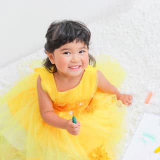 七五三　女の子　可愛い　カラフル　キッズフォトスタジオ　ハピスタ