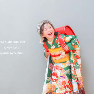 七五三　女の子　可愛い　ランドセル　カラフル　キッズフォトスタジオ　ハピスタ