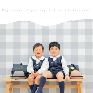 入園　卒園　制服　兄弟写真