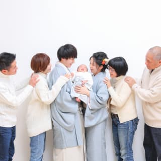 お宮参り　ベビーフォト　家族写真　記念写真　赤ちゃん　キッズ写真　ハピスタ