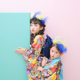 七五三　7歳　3歳　姉妹　女の子　着物