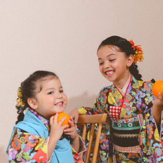 七五三前撮り　３兄弟　世田谷区　オリジナル着物　キッズヘアメイク