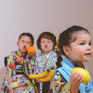 七五三前撮り　３兄弟　世田谷区　オリジナル着物　キッズヘアメイク