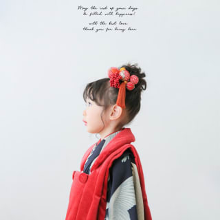 七五三　3歳女の子　可愛い　カラフル　キッズフォトスタジオ　ハピスタ