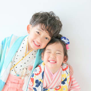 七五三　記念写真　女の子　男の子　兄妹フォト　キッズフォトハウス　HAPISTA