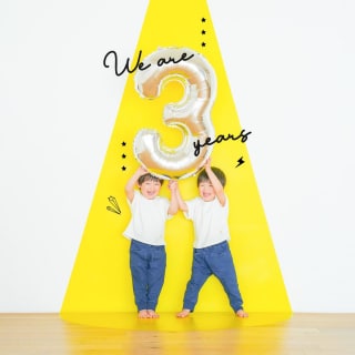 バースデー　お誕生日　3才男の子　双子　キッズ写真　HAPISTA