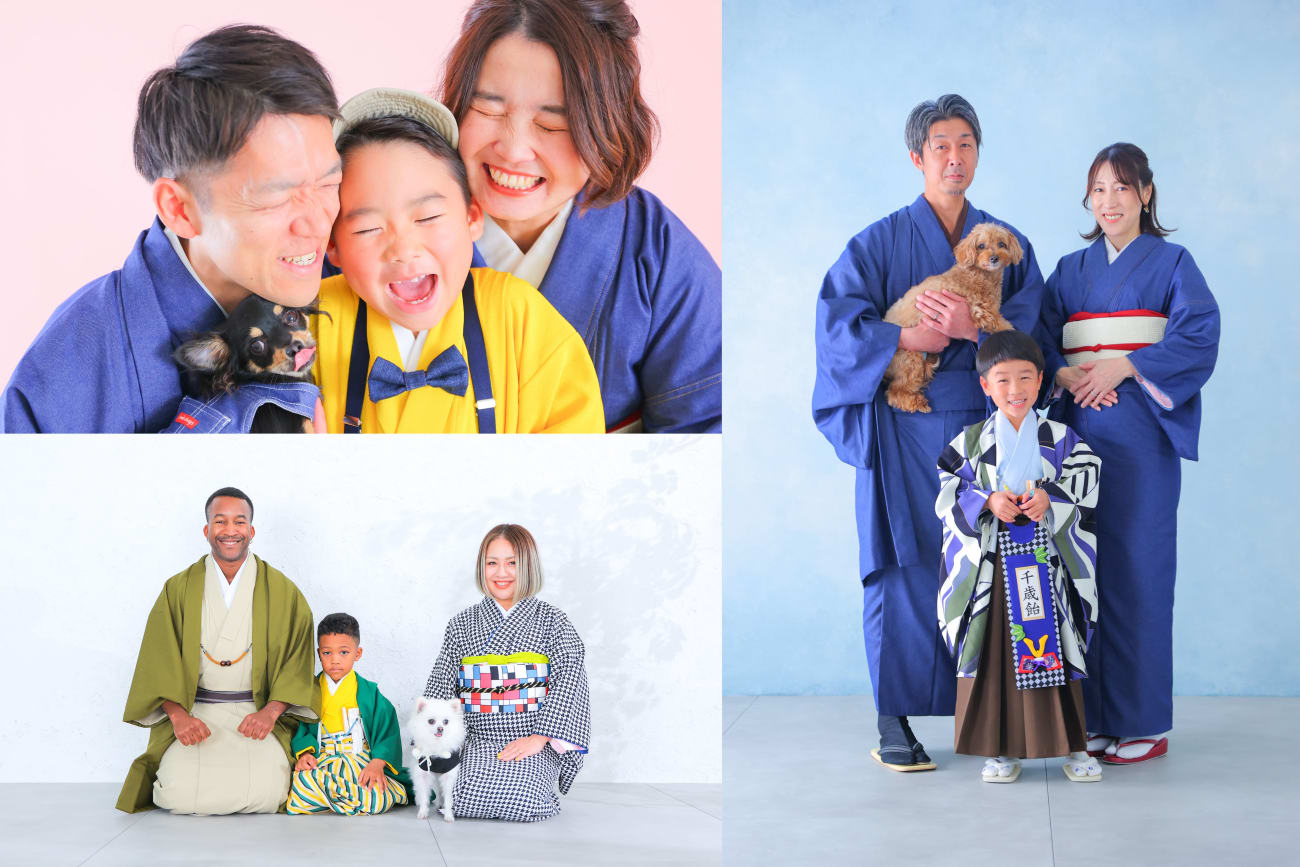 ④ペットとお着物撮影