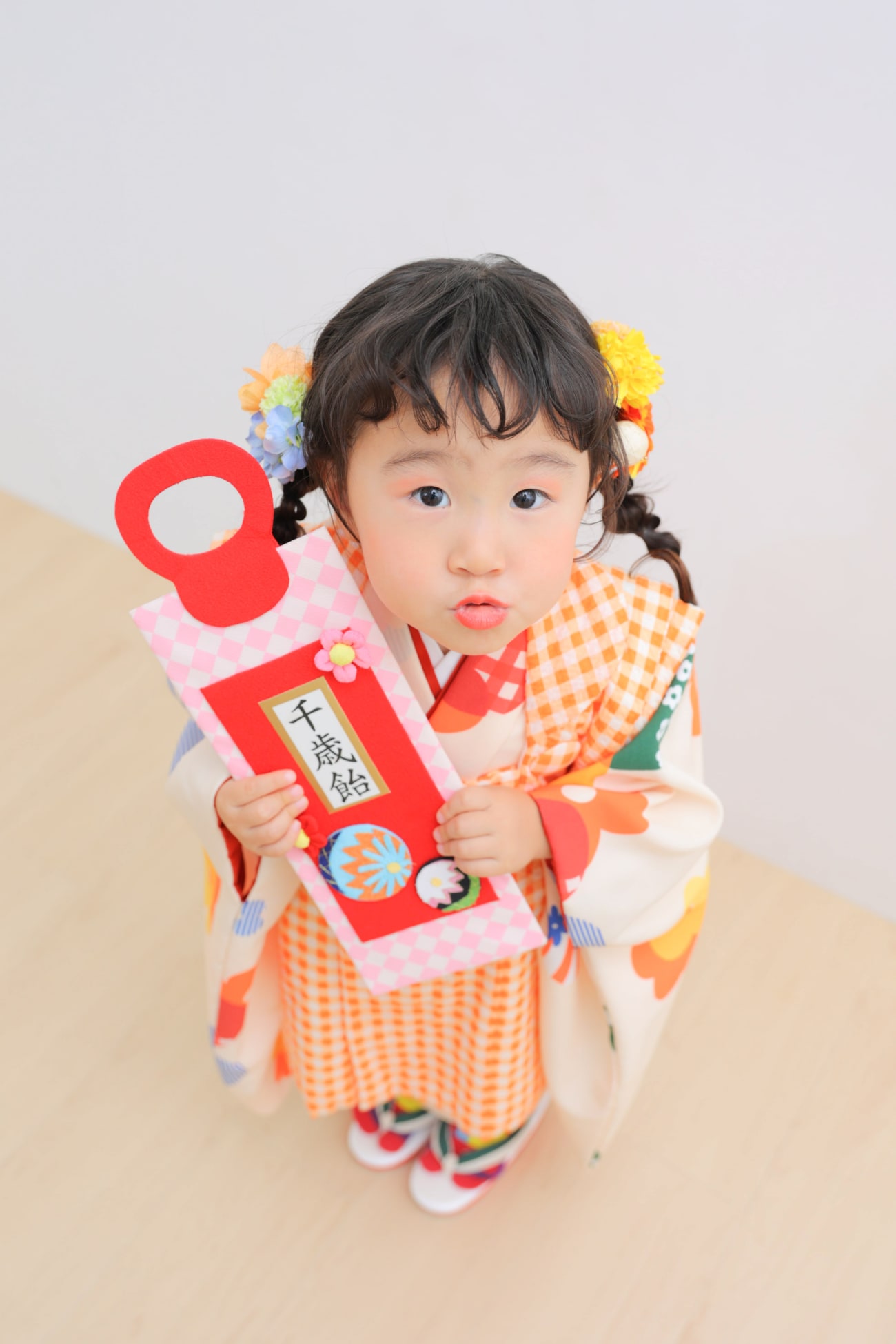 千歳飴を持ちながらお口ちゅー！！💕