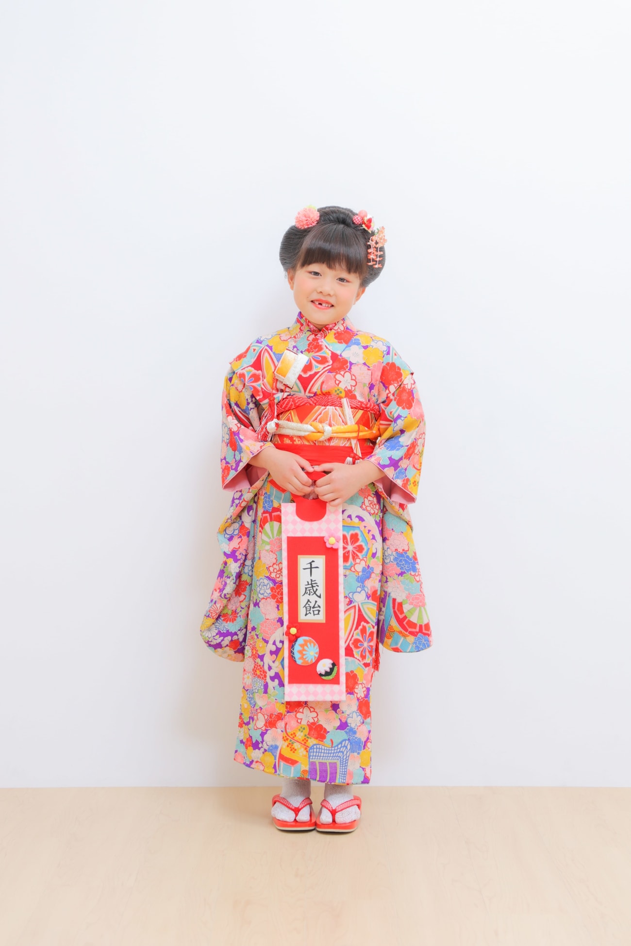 千歳飴を持って♪