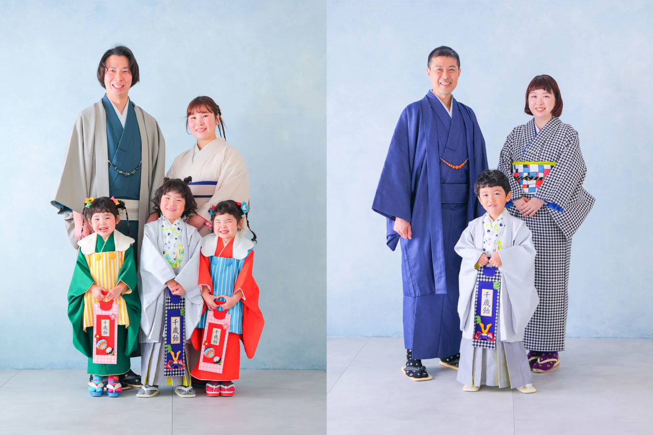 ③様々な組み合わせのお着物