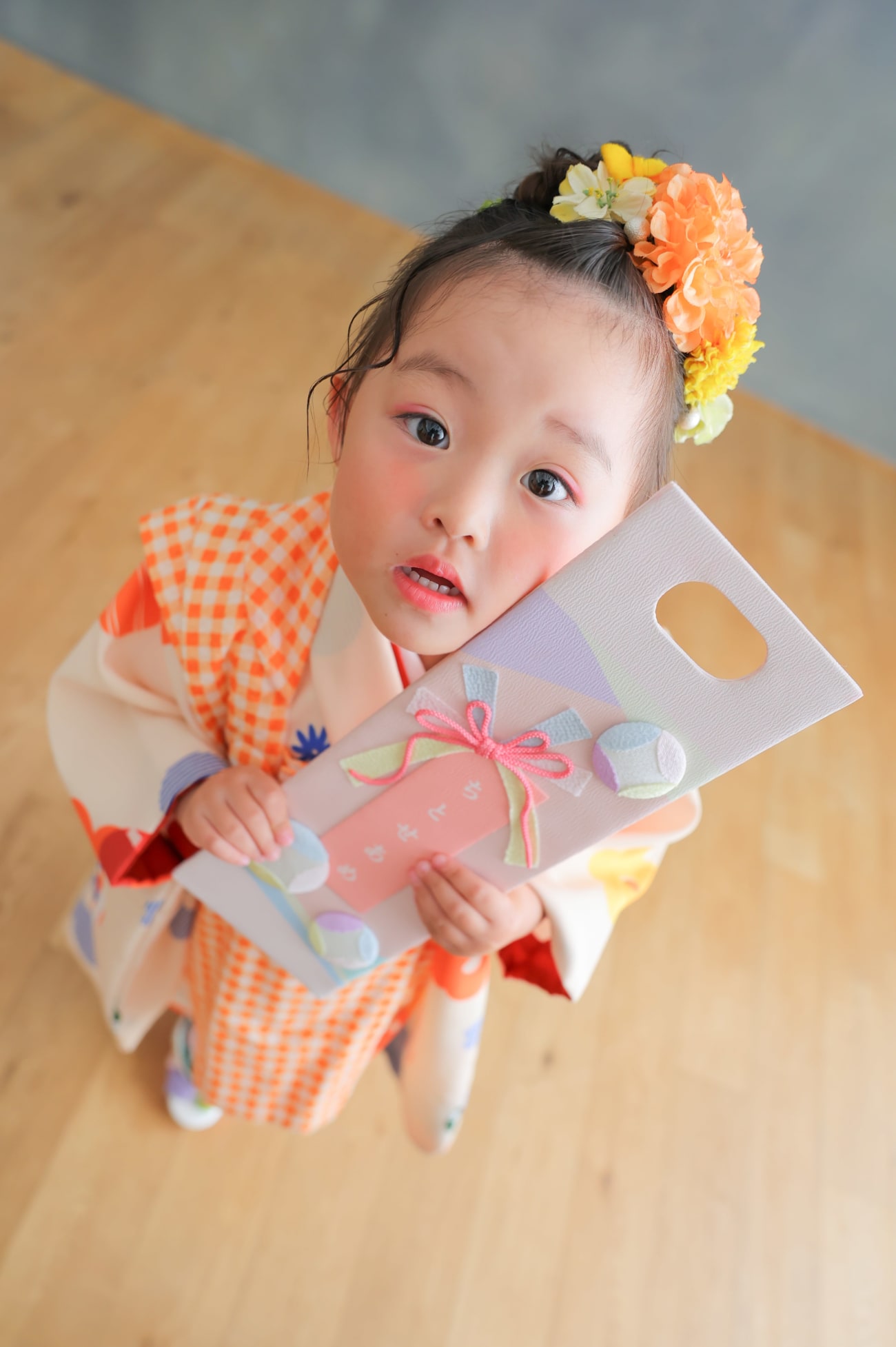 千歳飴をほっぺたにぴったんこ🌟