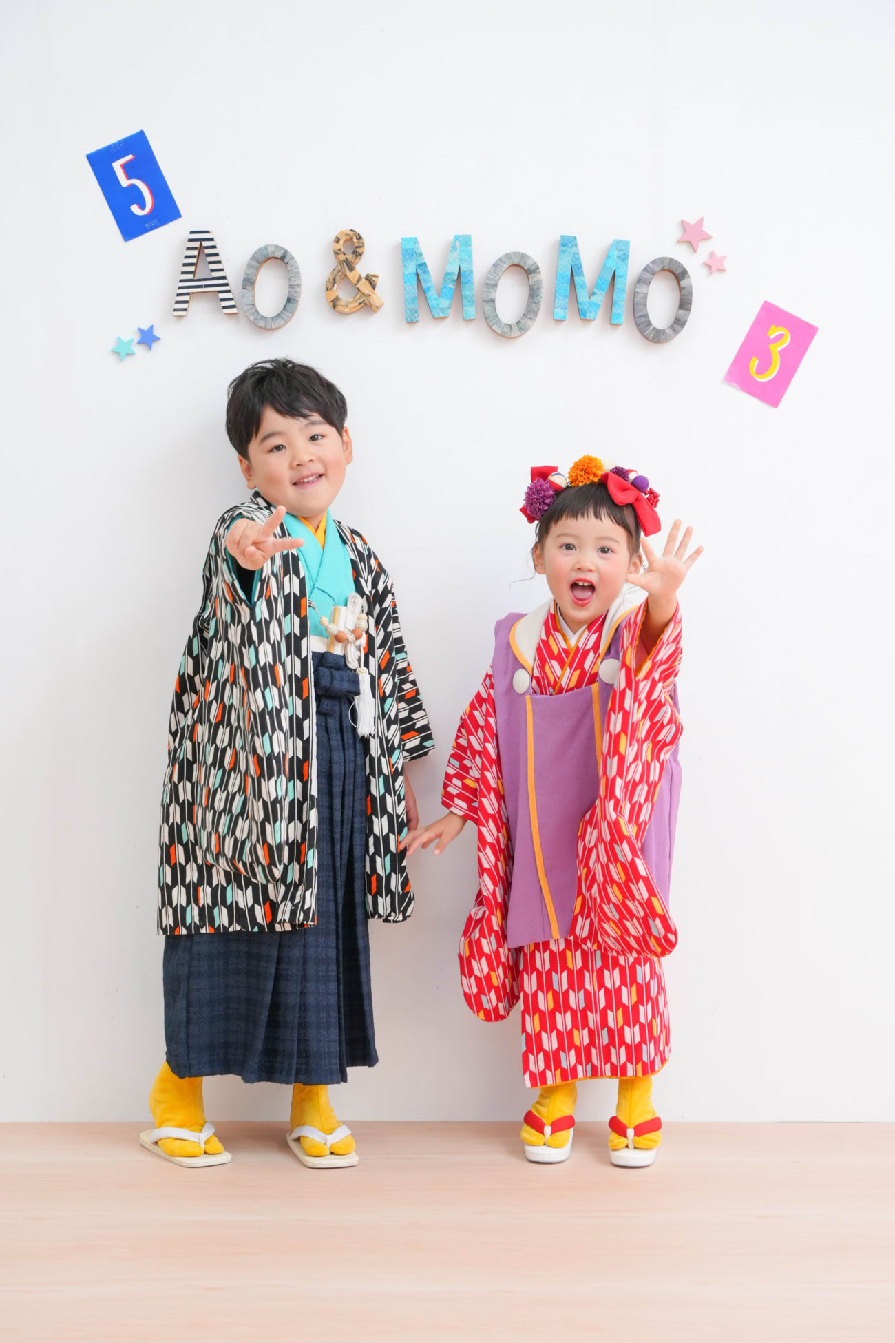 お揃いのHAPISTAオリジナル着物とカラフルな足袋💛