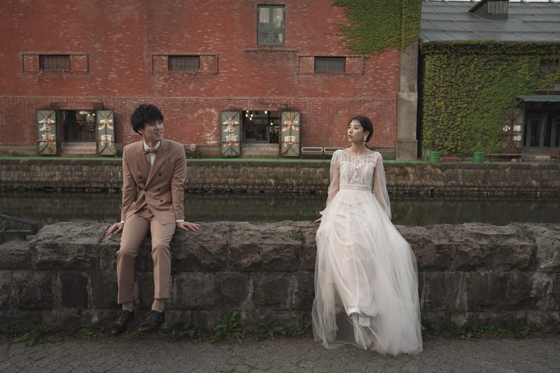 小樽運河で『フォトウェディング』を撮影すると♪