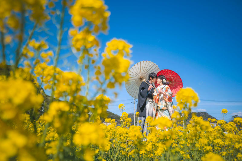 元気な百姓達の菜の花畑で『フォトウェディング』を撮影すると♪