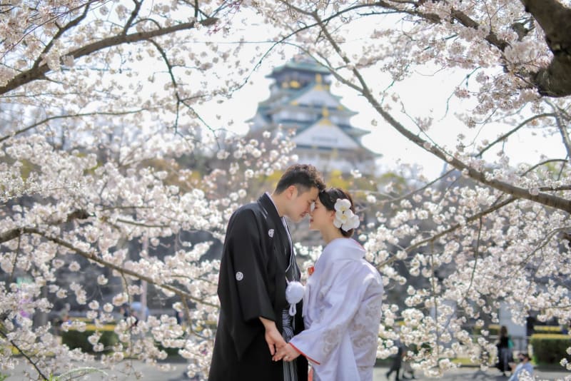 大阪城公園で『フォトウェディング』を撮影すると♪