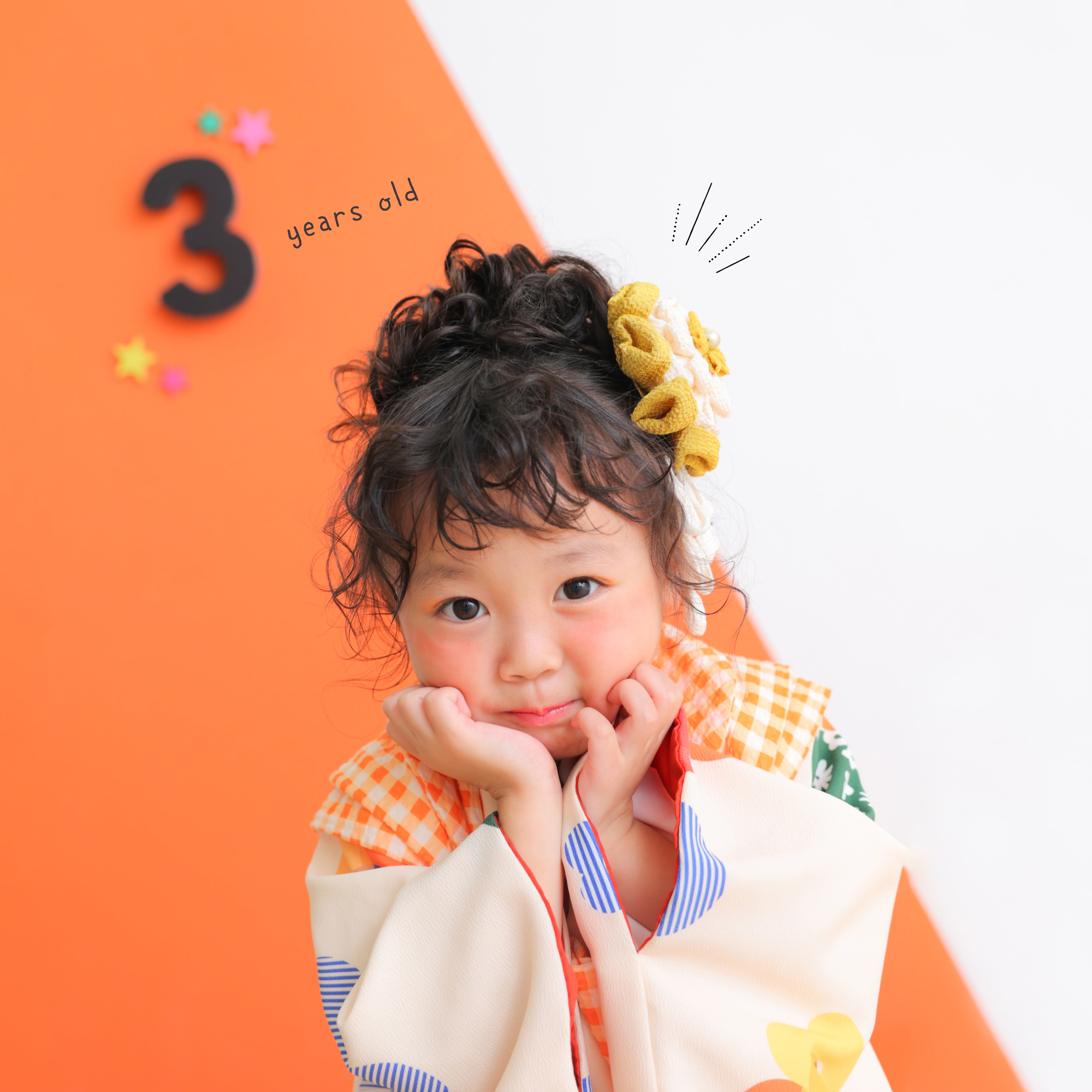 七五三　七五三撮影　753　753撮影　3歳女の子　キッズフォトスタジオ　大阪フォトスタジオ
