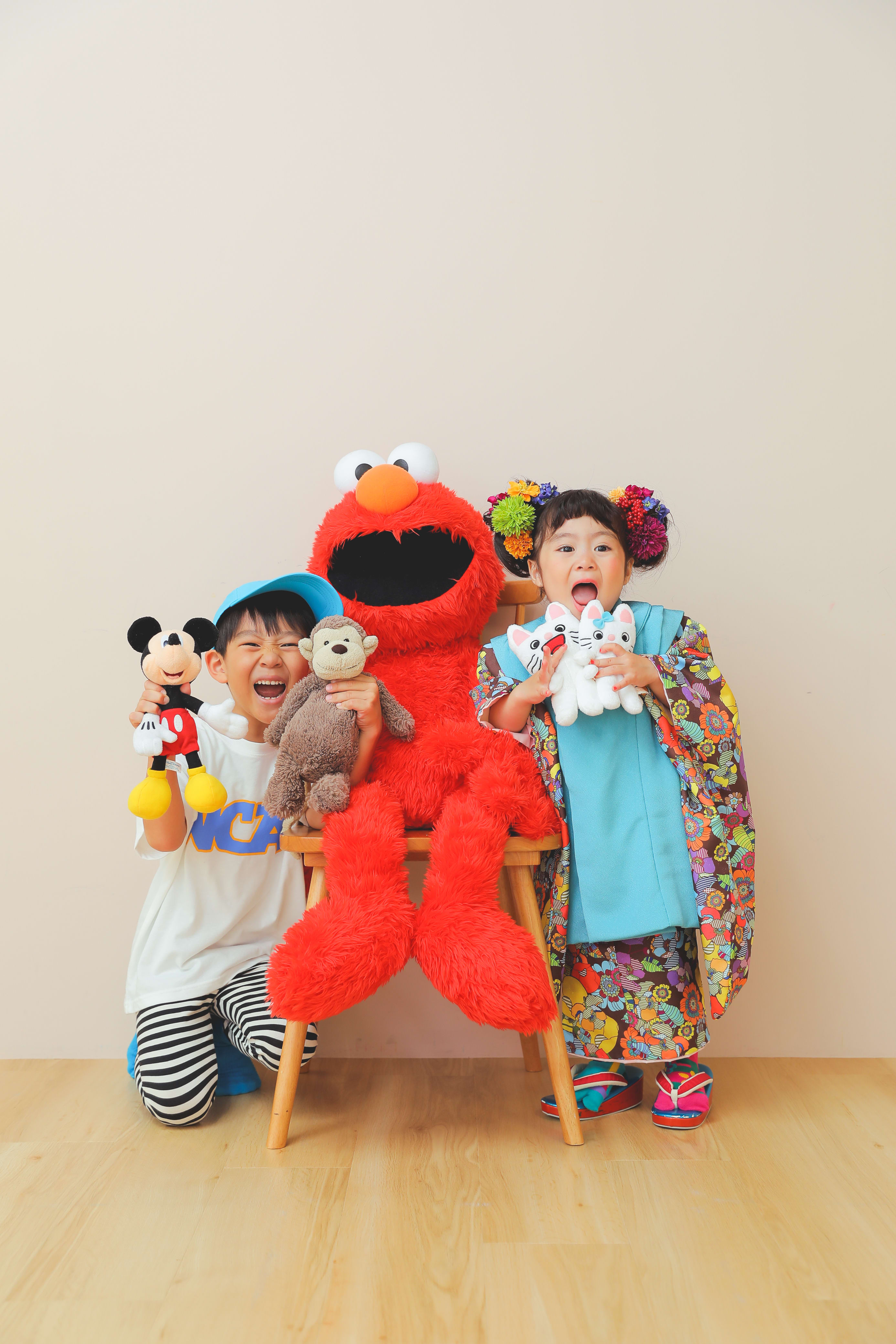 七五三撮影　七五三前撮り　３歳女の子　３歳七五三　オリジナル着物